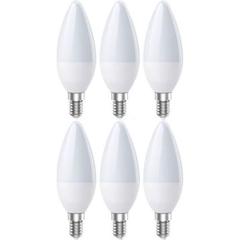 LYERCW - Ampoules LED E14, LED E14 Bougie Ampoule Blanc Froid 6500K, 5w 600Lumens, Équivalent à 60W Halogènes Lampes, Angle du faisceau 200°, Non Dimmable, Lot de 6 [Classe énergétique 2] (1/4)