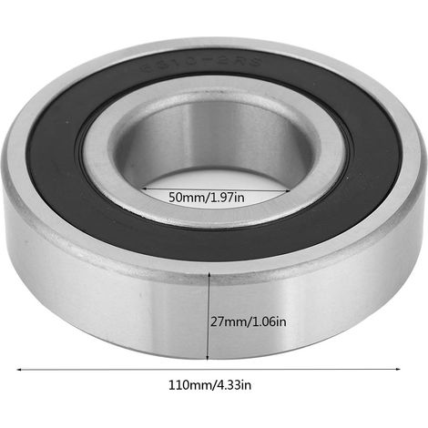 Roulement à billes étanche 6310RS, 50x110x27mm, joint caoutchouc pour protection optimale (1/5)