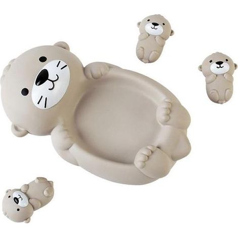 Jouet de bain pour bébés et jeunes enfants, loutres flottantes maman et enfants, idéal pour les activités aquatiques dans le bain ou la baignoire (1/5)