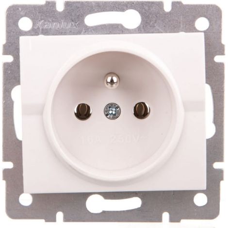 Enchufe simple Logi 2P+Z de tornillo 16A 250V Blanco 25090