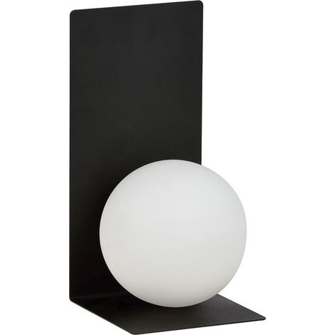 Lampada a Parete Form, Acciaio verniciato a polvere, Vetro, Nero, Bianco, 15x30x15 cm
