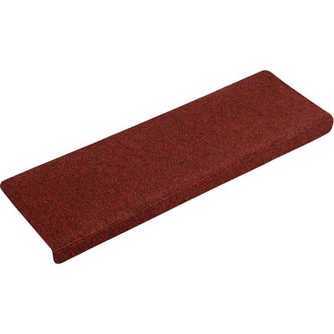 Maison Exclusive - Schodové rohože samolepicí 15 ks 65 x 21 x 4 cm bordó červená s obdélníkovým okrajem (1/5)