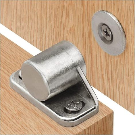 Aimant de Meuble 2 Pièces Argent Loquets Magnétiques Puissants avec Vis pour Placard Porte Coulissante Tiroir Armoire Fenêtre (1/5)