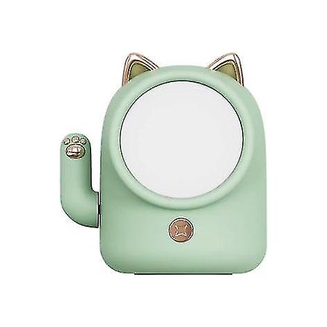 Lampe chat porte-bonheur tactile à intensité variable et chargement USB (verte) (1/4)