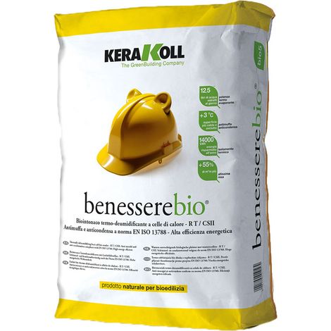 Kerakoll BENESSEREBIO intonaco termo-deumidificante antimuffa 18 KG