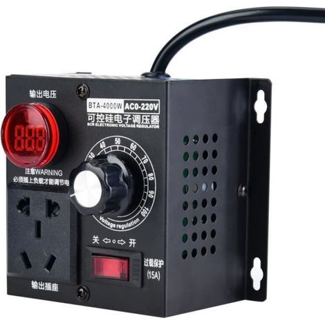 Régulateur De Tension - SCR 220 V - Variateur De Vitesse Pour Ventilateur Et Moteur - Prise Universelle - 1 Pièce