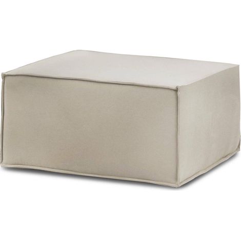 Dmora - Puff Dagoumé, Ottomane im Wohnzimmer, 100% Made in Italy, Relaxsessel aus gepolstertem Stoff, Cm 80x70h43, Turteltaube