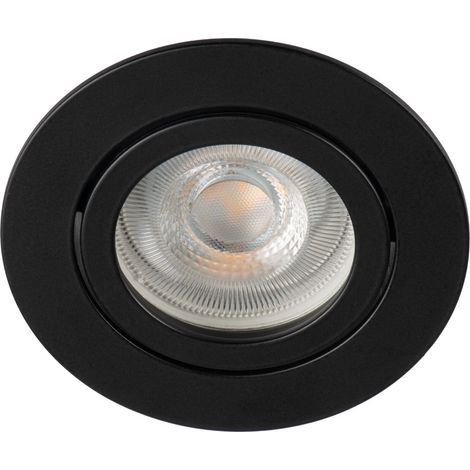 Spot encastrable plafond - aluminium noir - orientable 30° - Ø82mm (1/3)