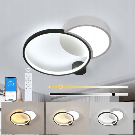 COMELY Plafonnier LED Dimmable, 31W Luminaire Plafonnier LED Salon Moderne avec Télécommande 3000K-6500K, Lampe de Plafond en Acrylique pour Chambre Cuisine Salon, 45CM (1/5)