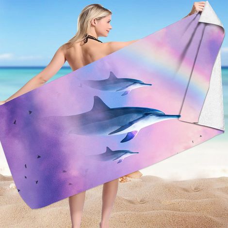 Serviette Plage Microfibre - 75 x 150 cm - Antisable - Séchage Rapide - Polyvalente Pour Plage Piscine Voyage Camping - 1 Pièce (1/3)