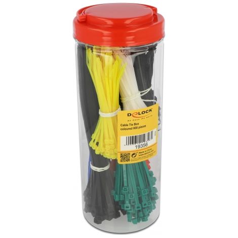 Delock Conjunto de sujetacables surtidos caja 600 piezas colores surtidos