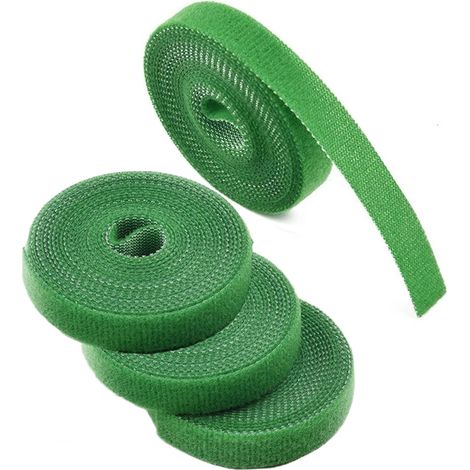 Weiches grünes Gartenband für Pflanzen, wiederverwendbar, verstellbar, dicker für besseres Wachstum, starke Haftung (2 cm x 5 m, 4 Rollen)