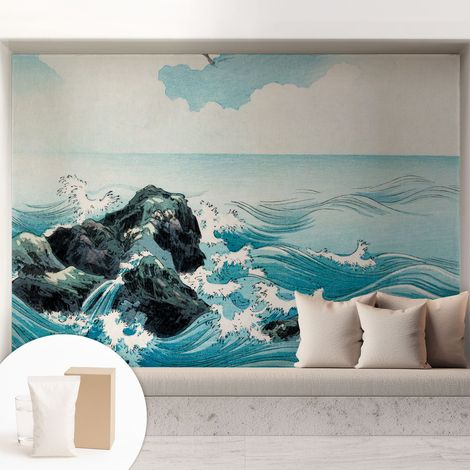 Papier peint intissé à motifs décoratifs pour salon chambre et bureau Décoration murale élégante avec colle Scène marine 208x146 cm (1/5)