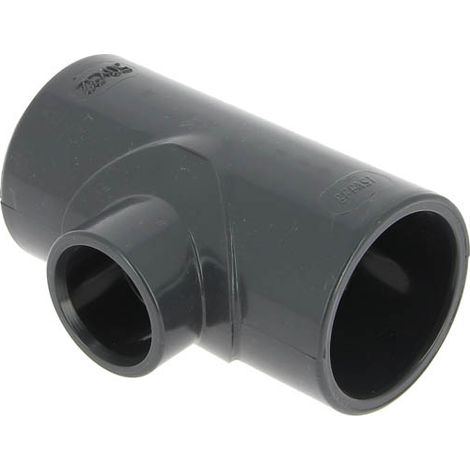 Té PVC pression réduit femelle-femelle 90° Ø50-40