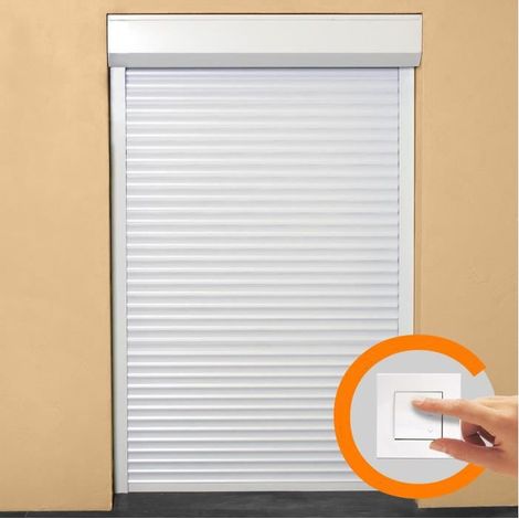Volet roulant électrique en aluminium – H220 cm x L150 cm – Manoeuvre électrique filaire – Lames double paroi isolantes