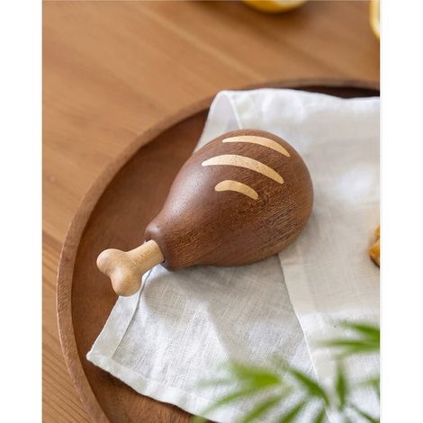 Ouvre-bouteille en forme de cuisse de poulet en bois massif, ouvre-bouteille multifonctionnel et créatif, utilisable aussi bien pour la maison que pour le vin. (1/5)