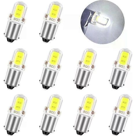 10 Stück BA9S Auto-LED T4W H6W W5W LED COB LED-Lampe, Innenraumbeleuchtung, Kennzeichenbeleuchtung, Türbeleuchtung, 12 V DC, Weiß (1/4)