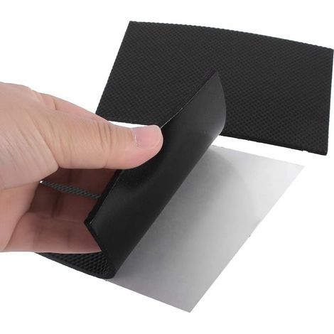 Pieds en caoutchouc pour meubles, protecteurs de sol antidérapants et auto-adhésifs pour table basse et chaise (noir) (2 pièces) (1/4)