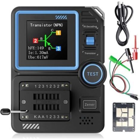 LCR-P1 Transistortester, Transistormessgerät mit Farbdisplay, Dioden-Kondensator-Widerstandsmessgerät, LCR-Meter, LCR-Widerstandsmessgerät, NPN-PNP-MOSFET-IR-Multifunktionstester