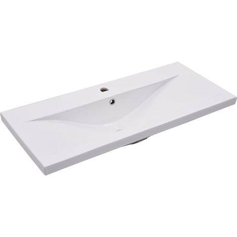 Lavabo encastré 91 x 39,5 x 18,5 cm Céramique Blanc (1/5)