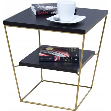 Tavolo con filo a V e ripiano Oro Nero (1/5)