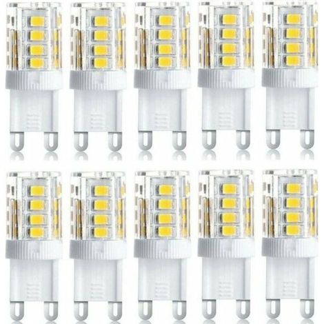 Lot de 10 Projecteur LED, lumière décorative LED, ampoule LED G9, 5 W blanc chaud blanc froid, ampoules LED à économie d'énergie, ampoule halogène de rechange, AC 230 V non dimmable (1/4)