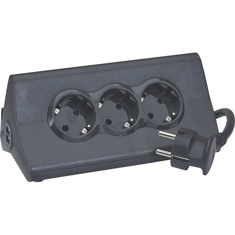 Legrand Bureaublok Multiprise - Prise Prise de distribution - 3X2P Schuko - 2X Hub USB - Randaarde Nederland - Support tablette - Noir (1/5)