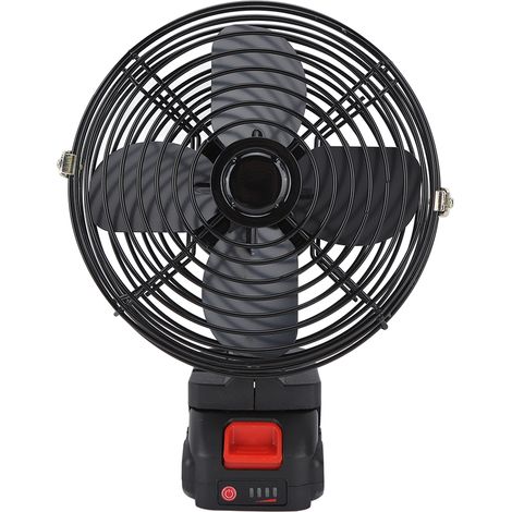 Ventilateur rechargeable étanche à piles pour le camping, les voyages, la voiture, le camping-car ou un bureau (15 cm, 1500 mAh). (1/5)