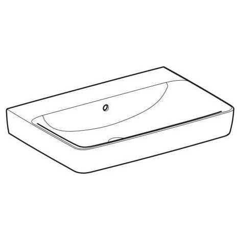 Geberit Renova Plan, Waschtisch, 70x48 cm, ohne Hahnloch, mit