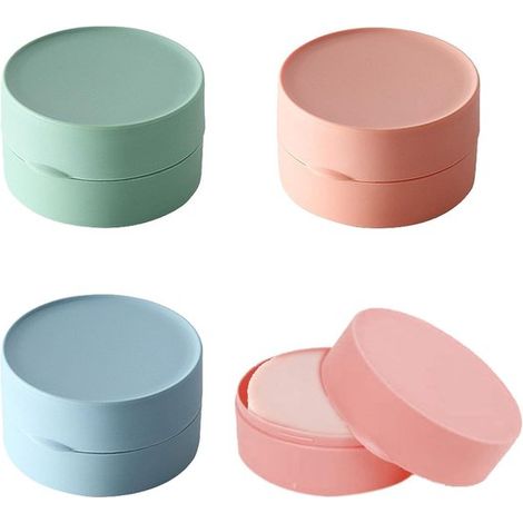 Jaboneras redondas multifuncionales - juego de 3 - rosa, verde, azul - material de alta calidad (1/5)