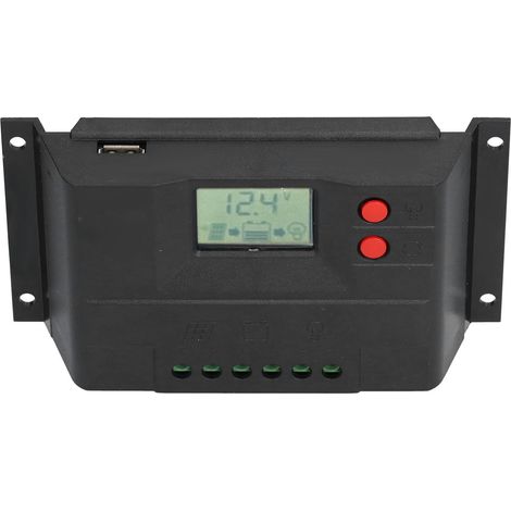 Régulateur solaire 20A 12V/24V automatique avec écran LCD, protection de circuit robuste pour usage domestique (1/5)