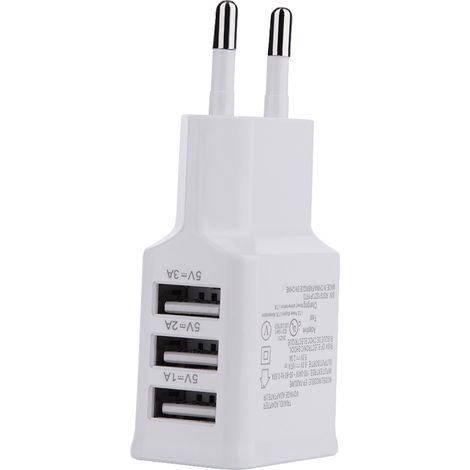 Chargeur mural 3 ports USB universel 100-220V, prise européenne pour téléphones, tablettes et appareils mobiles