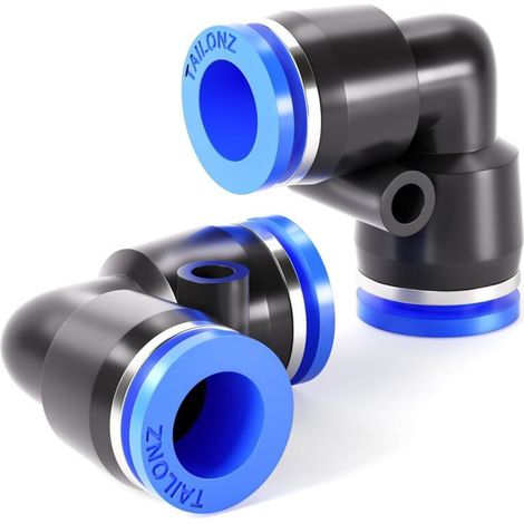 Coude 8mm OD Raccords pour tubes Push to Connect Verrou PV8 (Lot de 2) Bleu 4MM(ELBOW) (1/4)