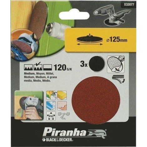 PIRANHA - DISCHI ABRASIVI GRANA 120 3PZ125MM