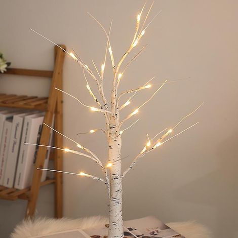 dcoration De Pques, (blanc Chaud) Arbre De Pques Minuterie Alimente Par Batterie, Bouleau Lumineux Avec Lumire Led, Lumire D'arbre Artificiel Pour (1/5)