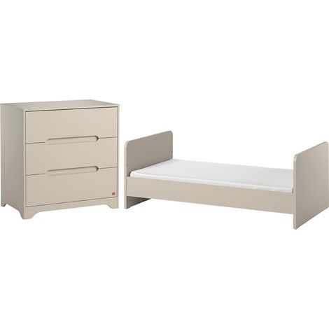 Cuna evolutiva 70x140 y cómoda 3 cajones Vox Ova Beige (1/4)