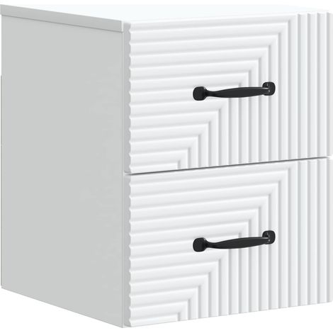 Mobiletto da notte a muro con cassetto Bianco 34,5 x 33 x 40 cm vidaXL