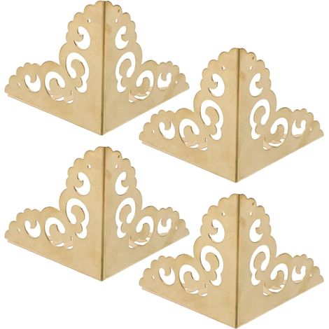 4 protège-coins décoratifs, laiton, pour boîtes et coffrets (1/5)