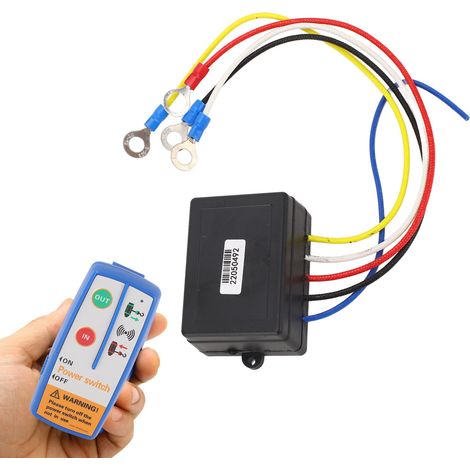 Treuil électrique avec télécommande sans fil 12-24V 120W, interrupteur de remplacement pour camion, ATV et SUV, système de commande à distance (1/5)