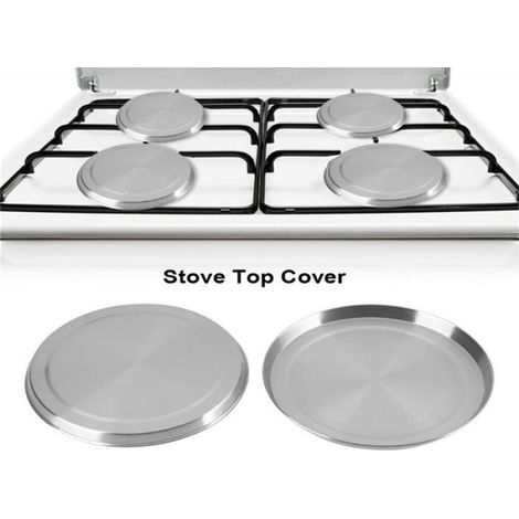 Lot de 4 couvercles de protection pour brûleur de cuisinière en acier inoxydable (1/4)