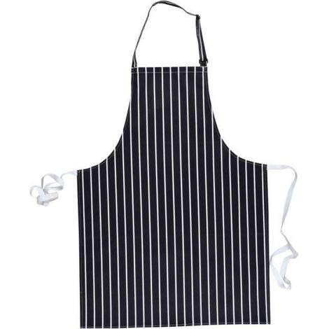 Tablier à bavette - - Butcher S839 - Bleu marine/blanc - Bande - Adulte (1/4)