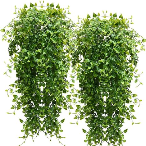 Plante Suspendue Artificielle - Lierre Synthétique 82 cm - Résistant Aux UV - Pour Extérieur Jardin Balcon - 2 Pièces (1/5)