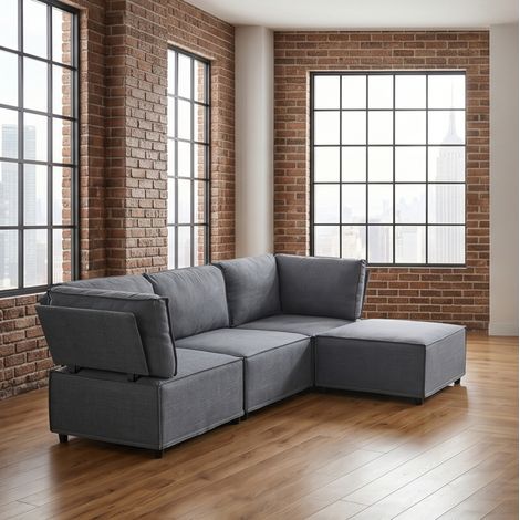 Canape convertible modulable U 238x154x75 HAVRYA (1/3)