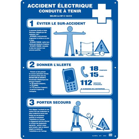 affiche - soins aux électrisés - 350 x 500 mm - catu am-25