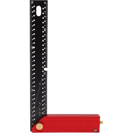 Équerre de charpentier métrique 300 mm en alliage d'aluminium pour charpente, mesure d'angle droit à 90°, marquage réglable, précise et multifonctionnelle (1/5)