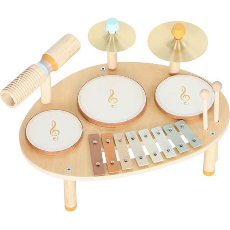 Jeux de Tambours pour Bébé. Tambour bébé avec Xylophone pour Tout-Petits. Instruments de Musique en Bois. Naturel (1/5)