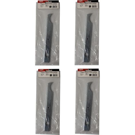 Lot de 4 supports à sceller pour radiateur en fonte type rideau - longueur axe 220 mm - longueur totale 250 mm - Ram (1/2)