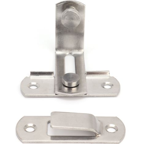 Verrou de porte de grange, loquet de porte de grange de style américain, crochet de verrouillage, verrou de porte coulissante en acier inoxydable et acier au carbone (1/5)