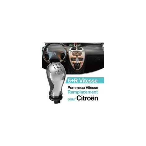 Pommeau de Vitesse Manuel 5 Vitesses pour Citroen C5 01-08 Xsara Picasso 1999-2008 - Noir et Chrome Brillant