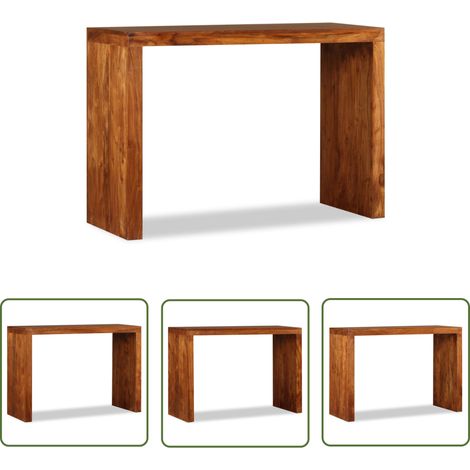 The Living Store Konsolentisch Massivholz mit Honigfarbener Politur 110x40x76 cm - Holztisch - Wohnzimmermöbel - Beistelltisch - Konsole - Esszimmertisch (1/5)